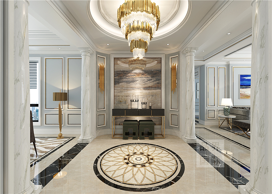 瀚海晴宇230平装修效果图美式风格设计·品界