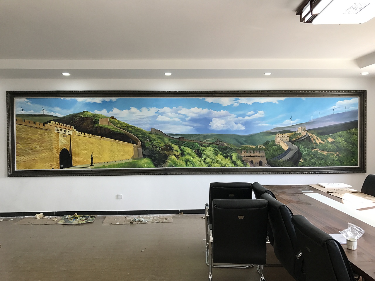 北京3D画  餐厅主题 世界之奇 蜿蜒盘旋的长城风景
