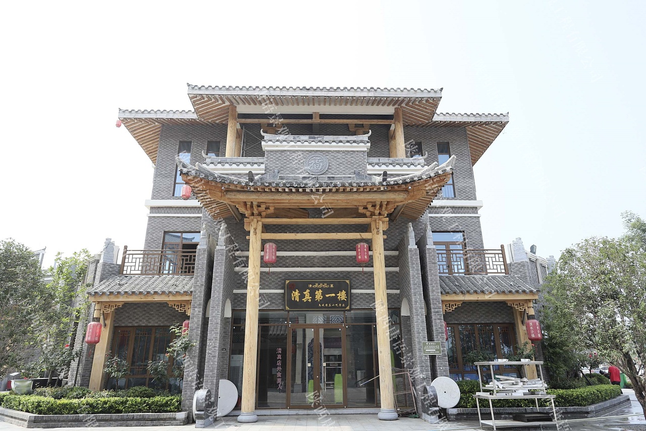 唐语砖雕中式餐饮门头案例