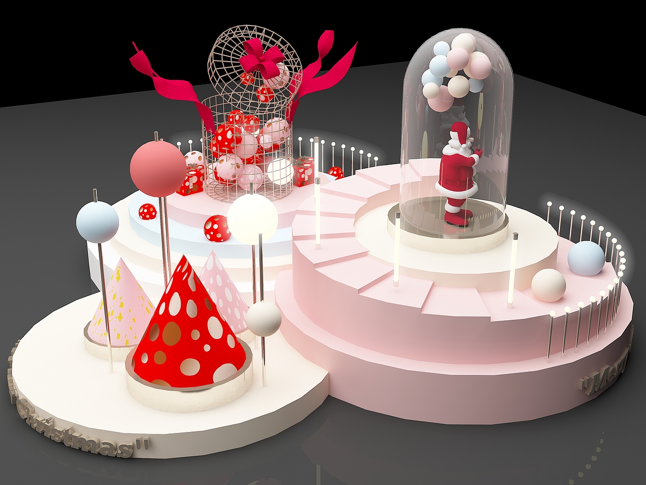 被困住的圣诞老人和他散落的礼物