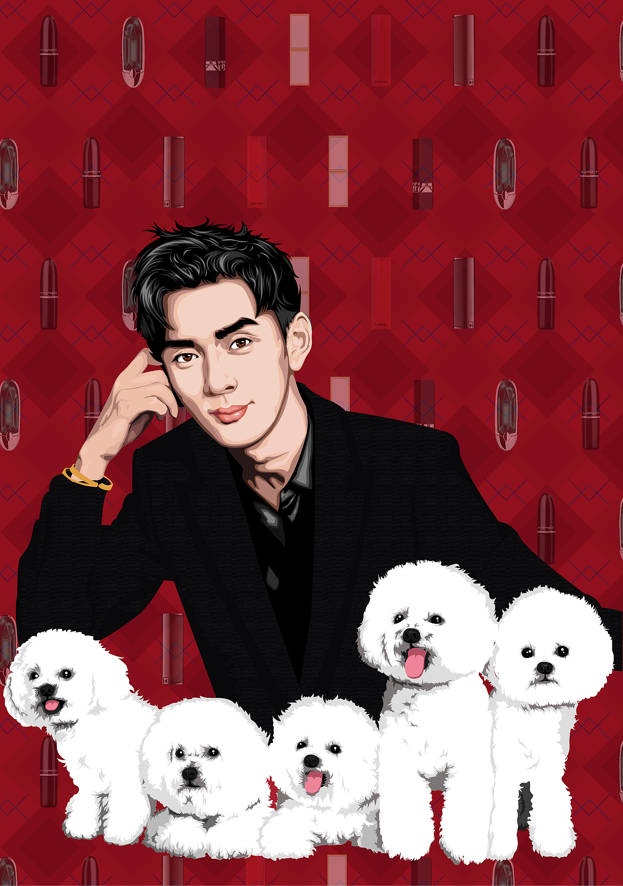 网红效应插画设计——李佳琦