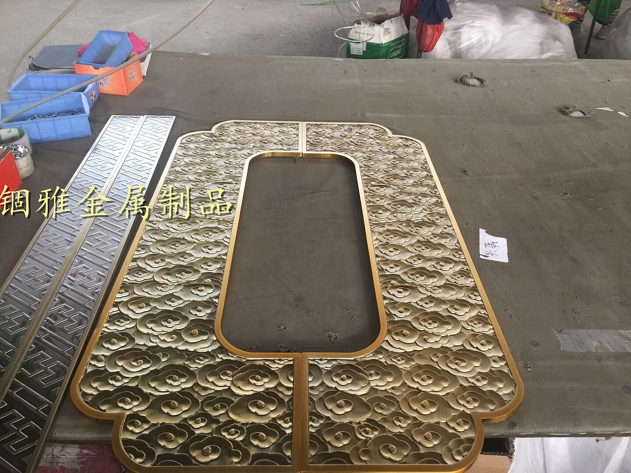 中高端装饰铝板雕刻祥云花纹仿古铜大门拉手