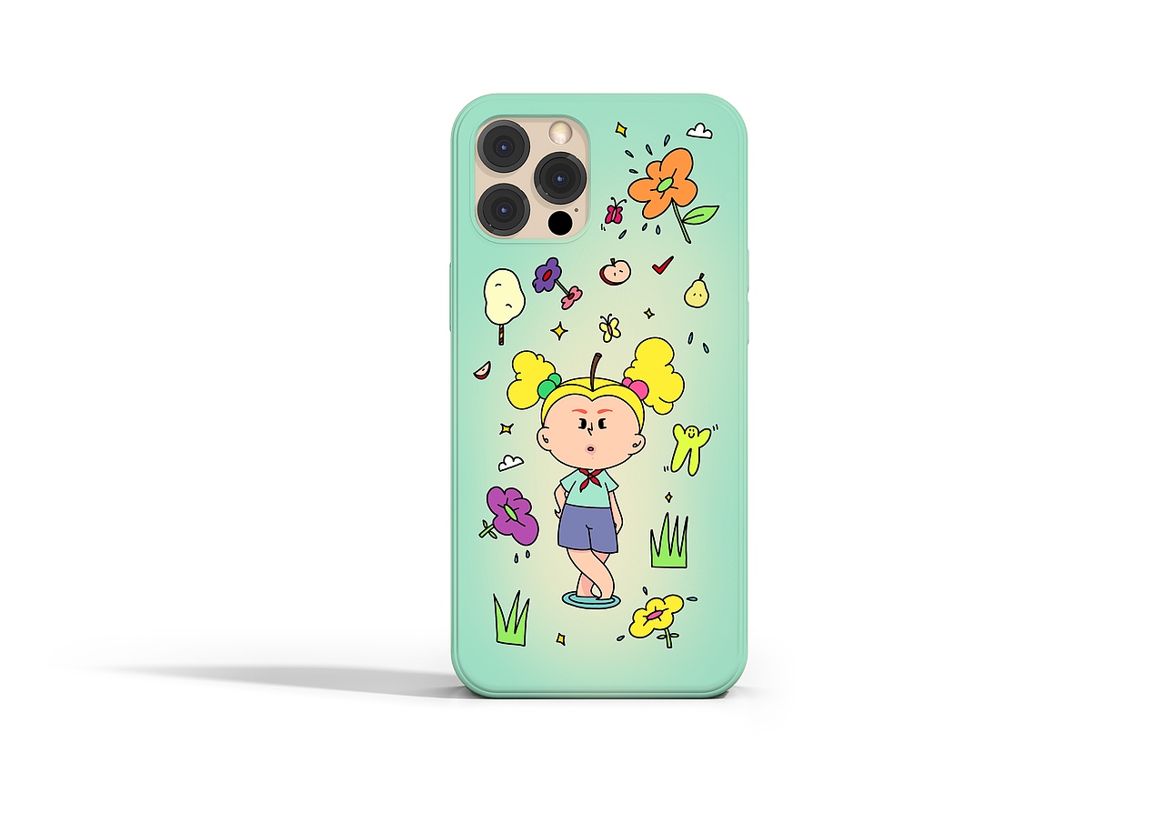 苹果头系列人物手机壳绘图（图ZMzY3MDE5ODg0） - 图案 - 站酷设计师HaleyWw原创素材 - 站酷ZCOOL