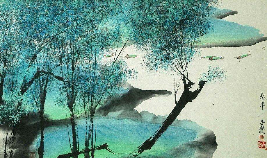 国画-重彩湿地选