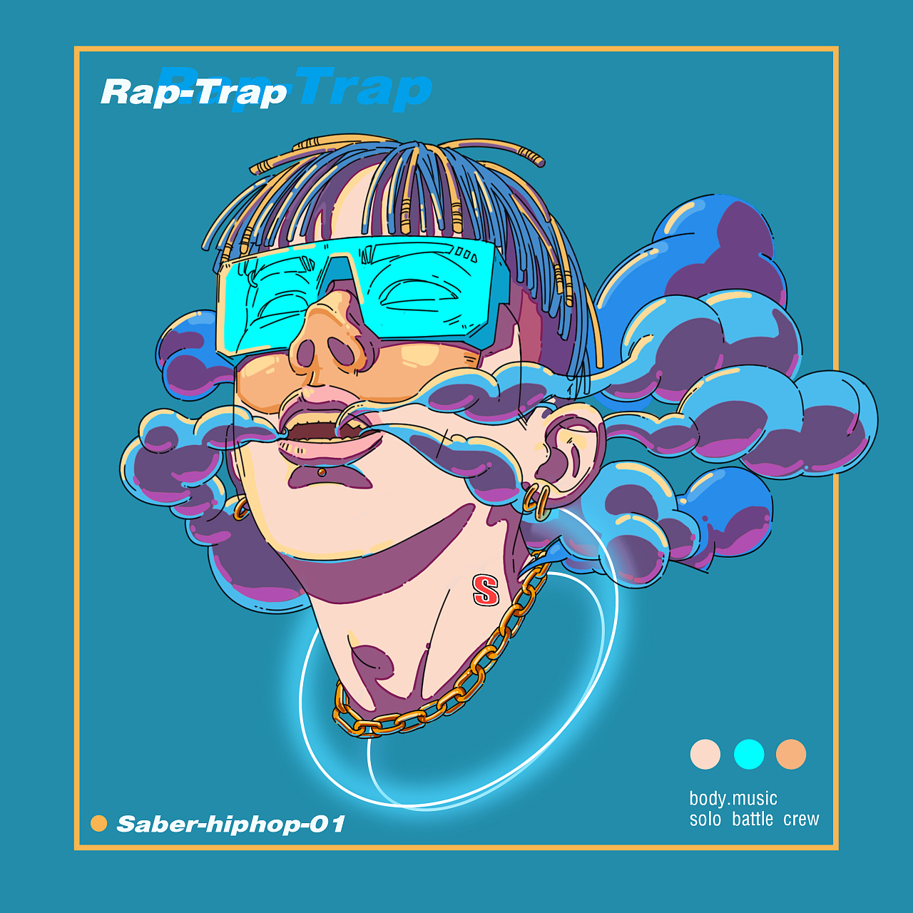 saber-hiphop四元素|插画|新锐潮流插画|钟艾的田乔森 - 原创作品