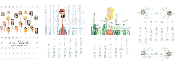 日历的应用。日历实物是纯手工制作。