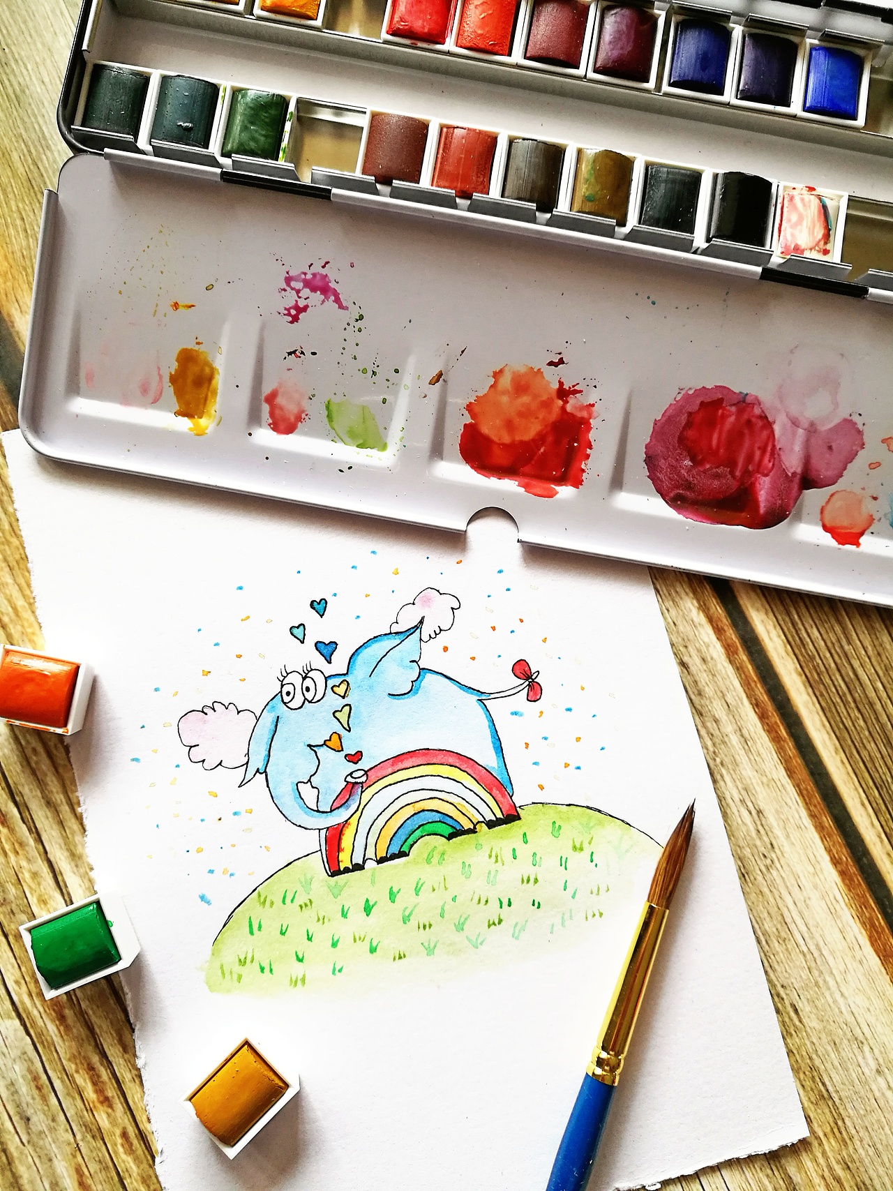 临摹的一组水彩小插画（图ZMTMxODY2MTI4） - 创作习作 - 站酷设计师梦浮荏原创素材 - 站酷ZCOOL