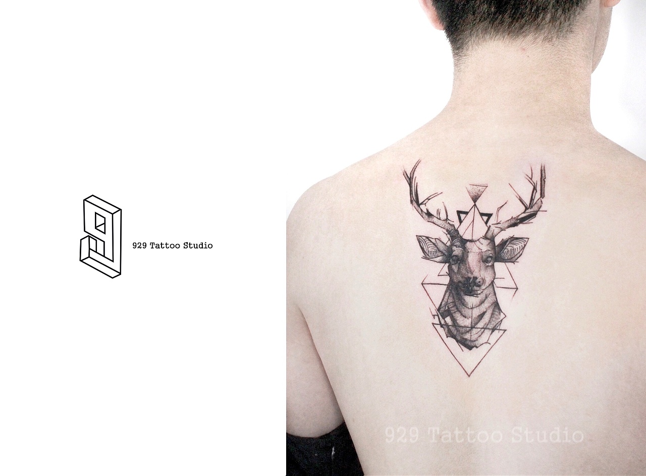动物纹身图案#鹿头纹身#吴江松陵纹身#吴江酷客纹身_吴江酷客纹身-站酷ZCOOL