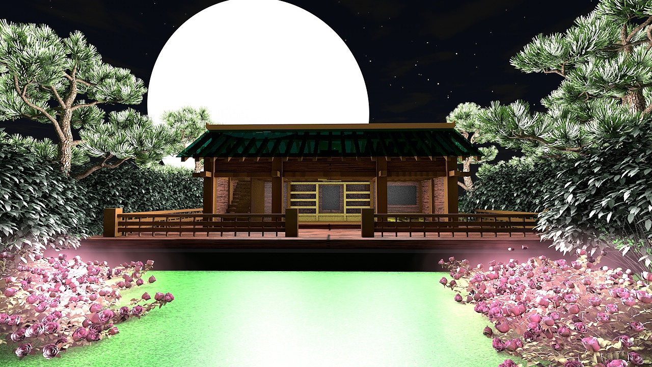 3d设计-唐式庭院