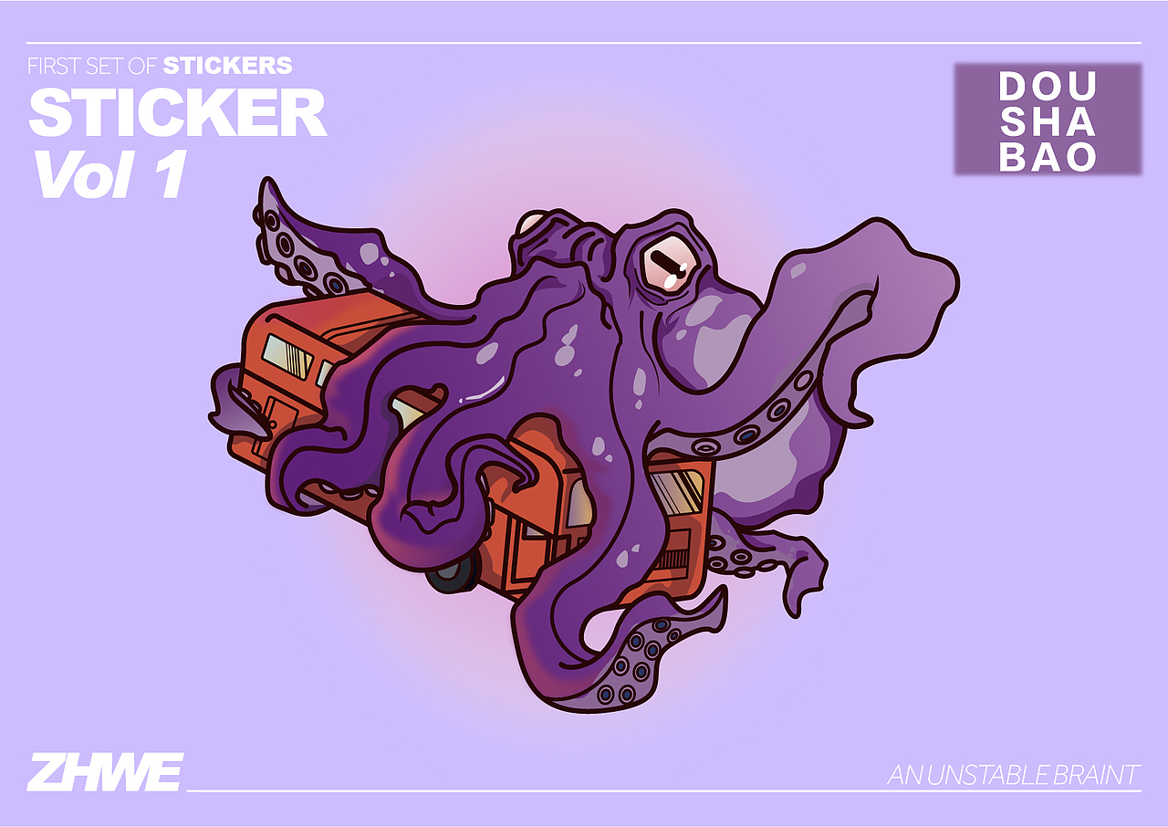 ZHWE STICKERS VOL1 贴纸（图ZMTUxMDE0NDQ0） - 新锐潮流插画 - 站酷设计师ZHWE973原创素材 - 站酷ZCOOL