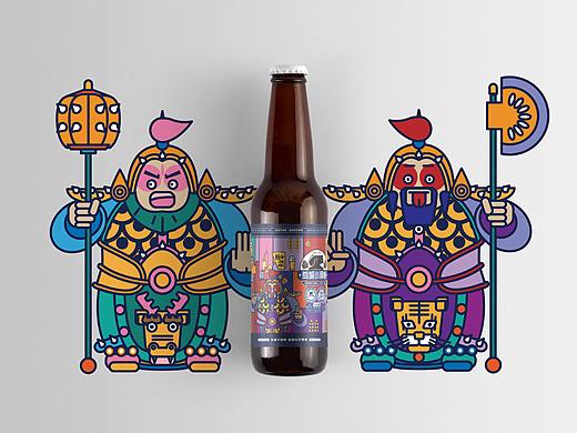 「门神哈春」DOOR GOD 新年系列 精酿原浆啤酒包装设计