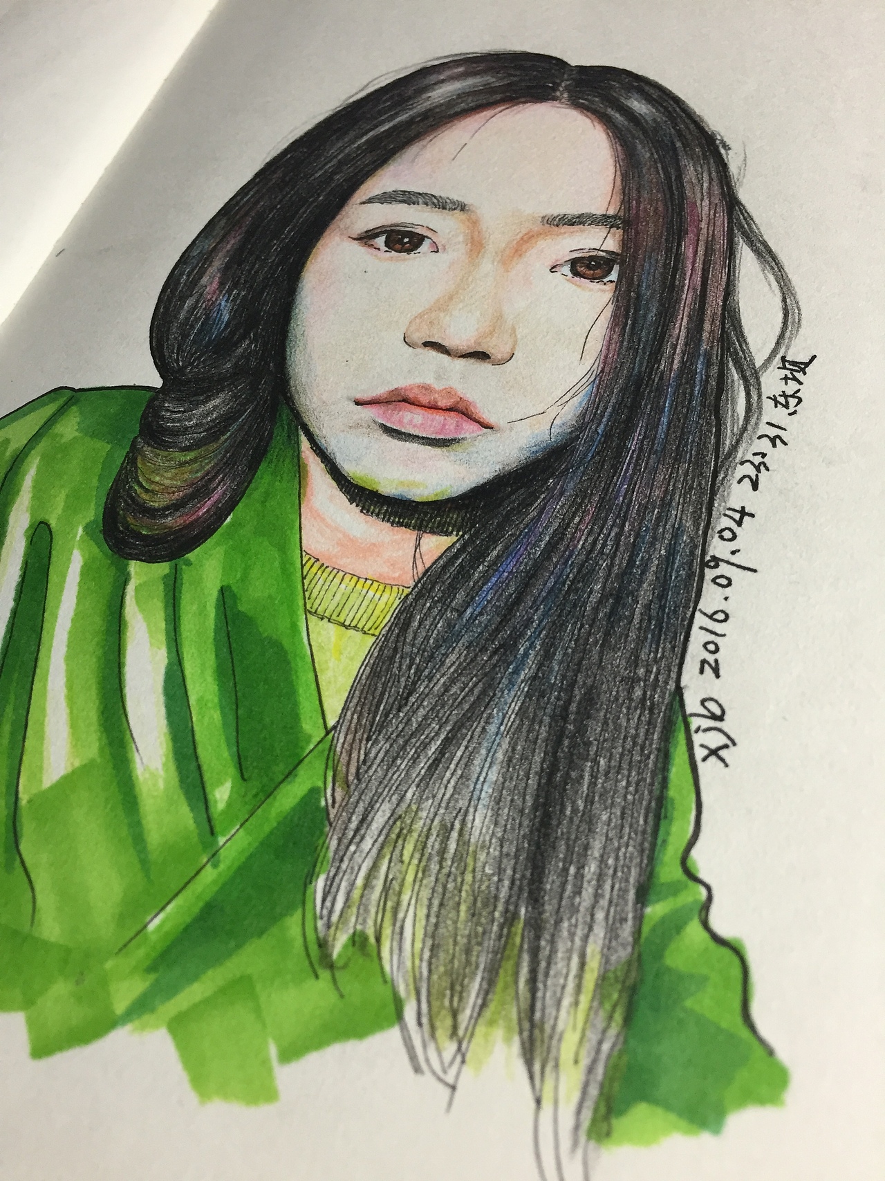 针管笔结合彩铅人物画（图ZNTc4NzUxMzI=） - 绘画 - 站酷设计师主题公园设计原创素材 - 站酷ZCOOL
