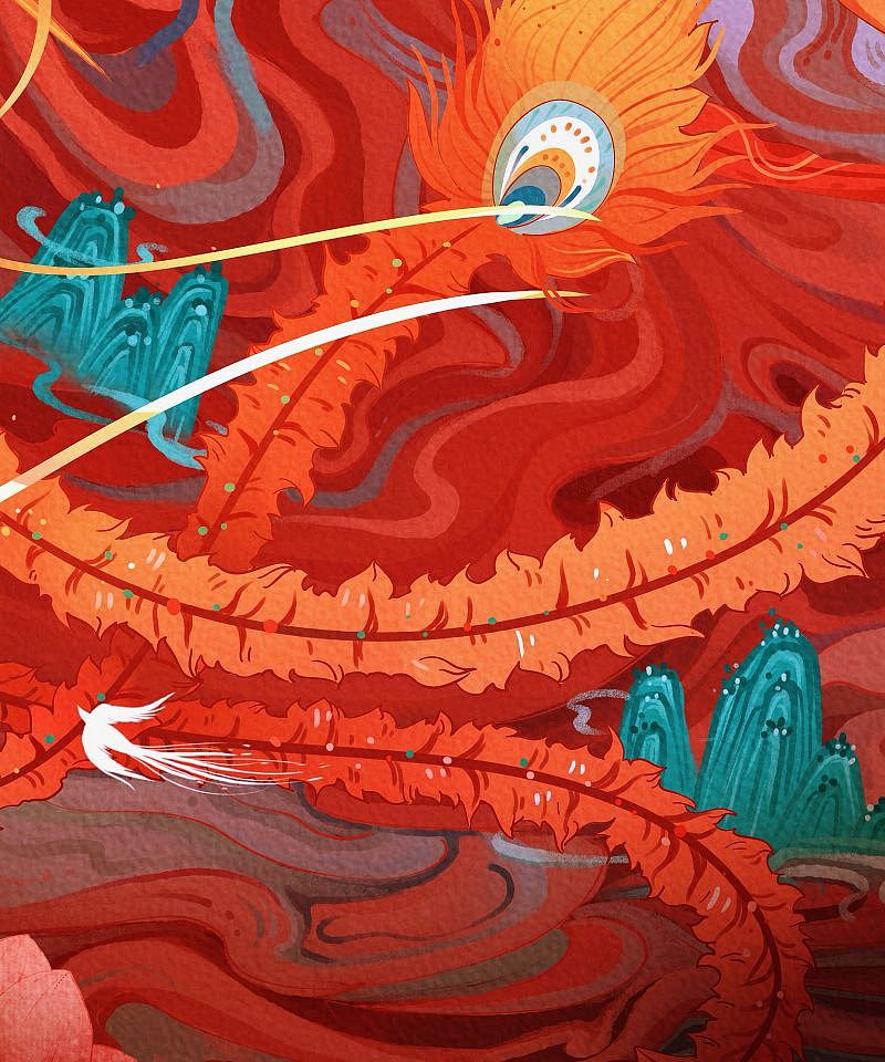山海经凤凰系列插画（图ZMzIzOTU2NjYw） - 商业插画 - 站酷设计师宫核桃仁原创素材 - 站酷ZCOOL