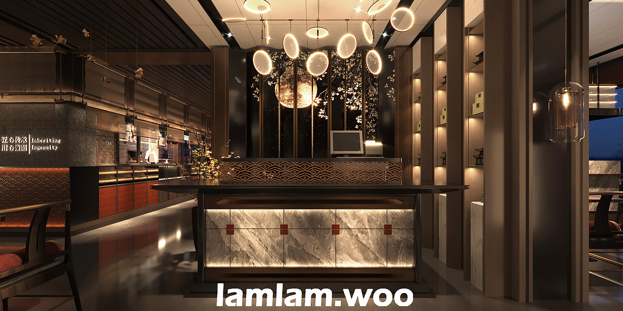 新中式宫廷 | 中式餐饮空间设计（图ZMjQ3MTA5Mzgw） - 酒店餐饮设计 - 站酷设计师LamlamWoo原创素材 - 站酷ZCOOL