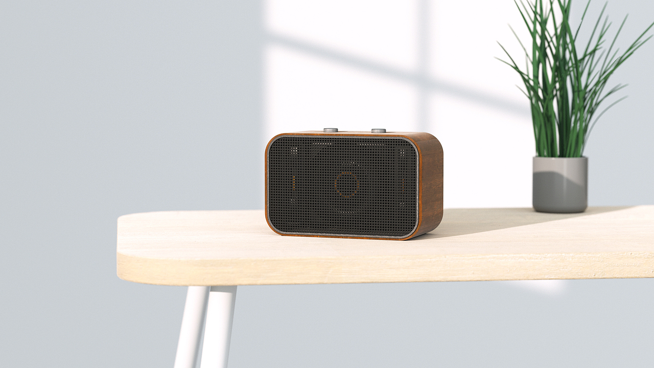 便携音箱产品渲染-光影