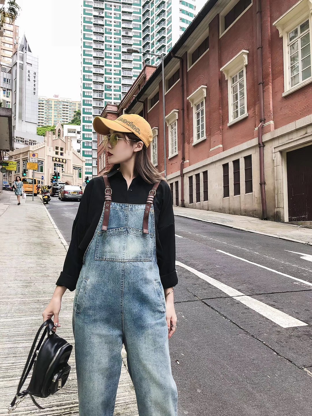 模特希文 香港旅 拍背带裤拍摄 牛仔裤拍摄 短裤拍摄