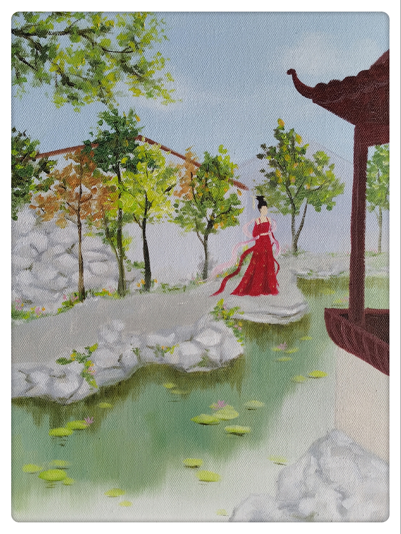 洛阳八大景油画《洛神游洛阳》（图ZMjI5OTYxMTE2） - 绘画 - 站酷设计师画洛阳原创素材 - 站酷ZCOOL