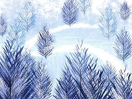 临摹初雪插画场景