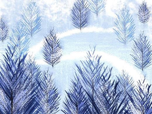 临摹初雪插画场景