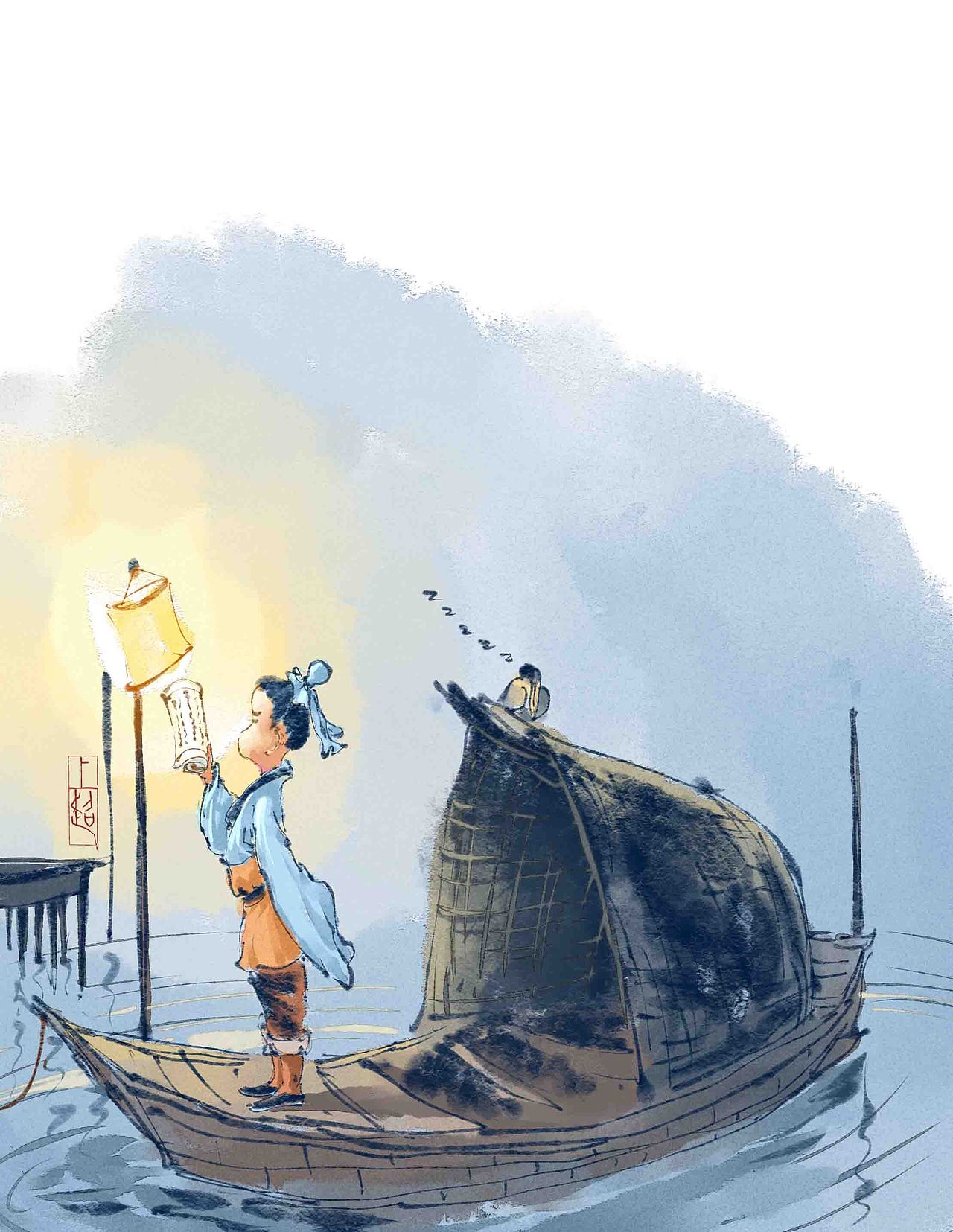 中国风 童书 古文插图 水墨画