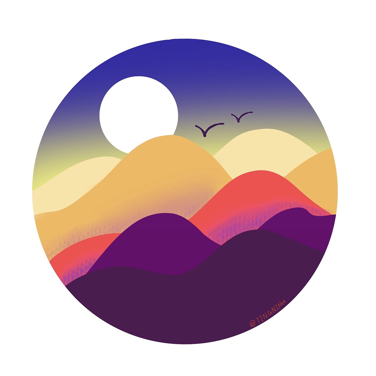 落日|平面|图案|tingnine_临摹作品-站酷zcool