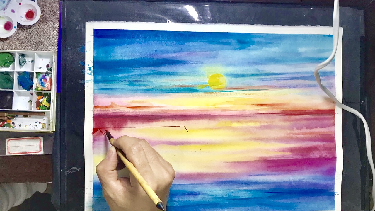 水彩画-海边（图ZMTM0NzkyNDk2） - 绘画 - 站酷设计师阿庆手绘原创素材 - 站酷ZCOOL