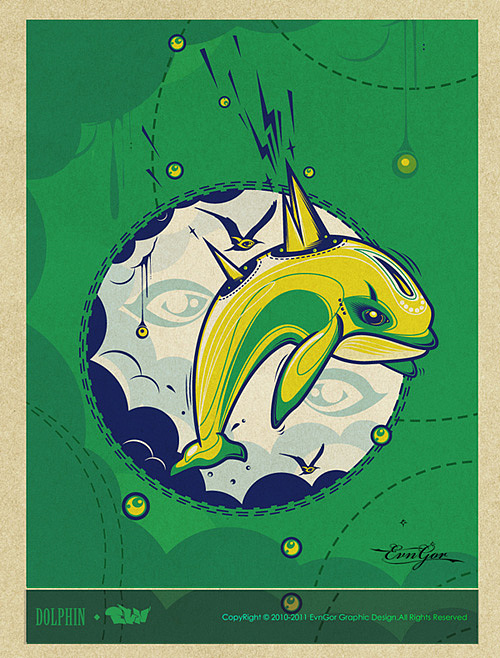 海豚（图ZMzcyNjI0MA==） - 新锐潮流插画 - 站酷设计师EvnGor原创素材 - 站酷ZCOOL