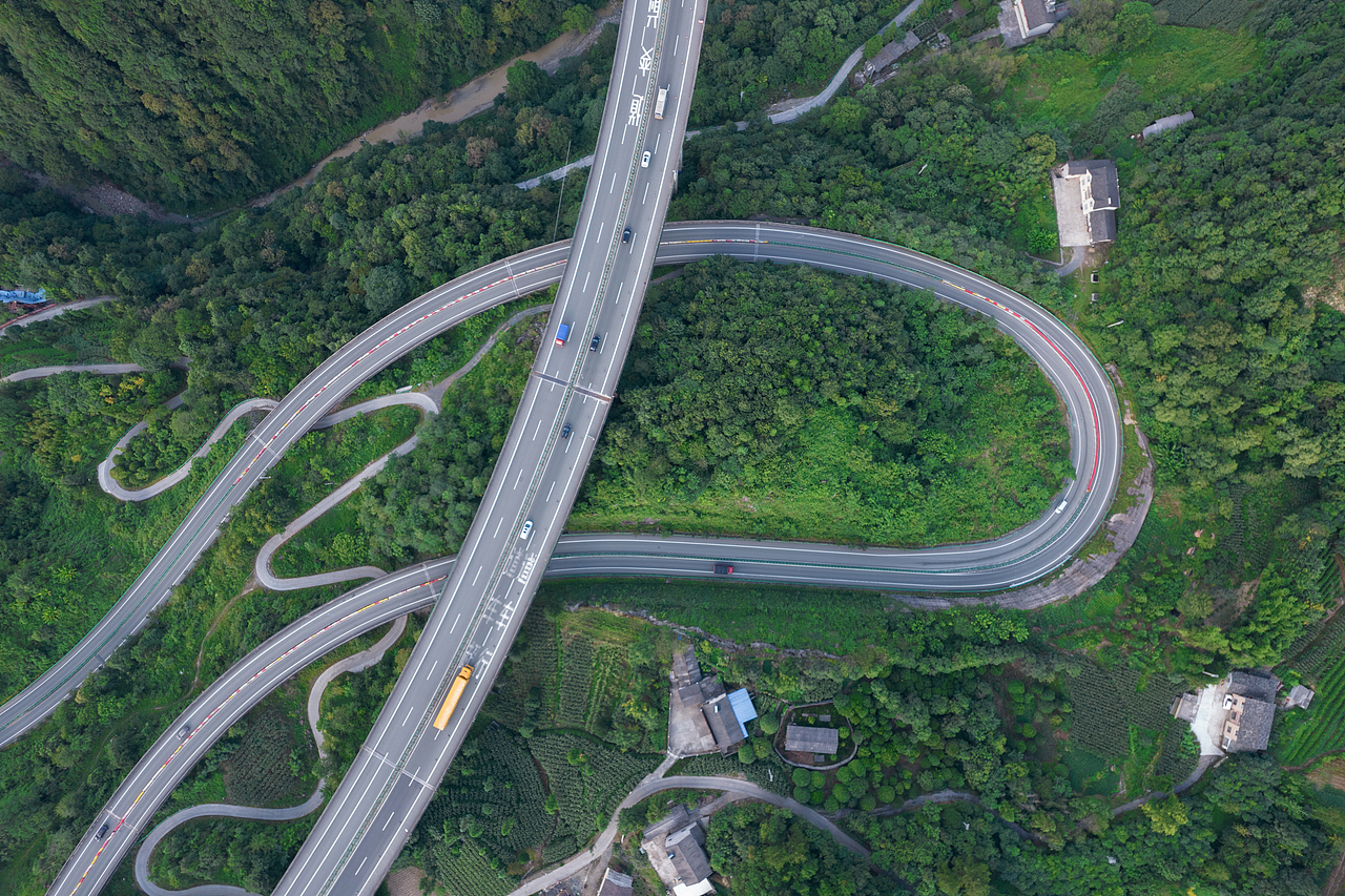 沪渝高速宜昌长阳贺家坪互通航拍