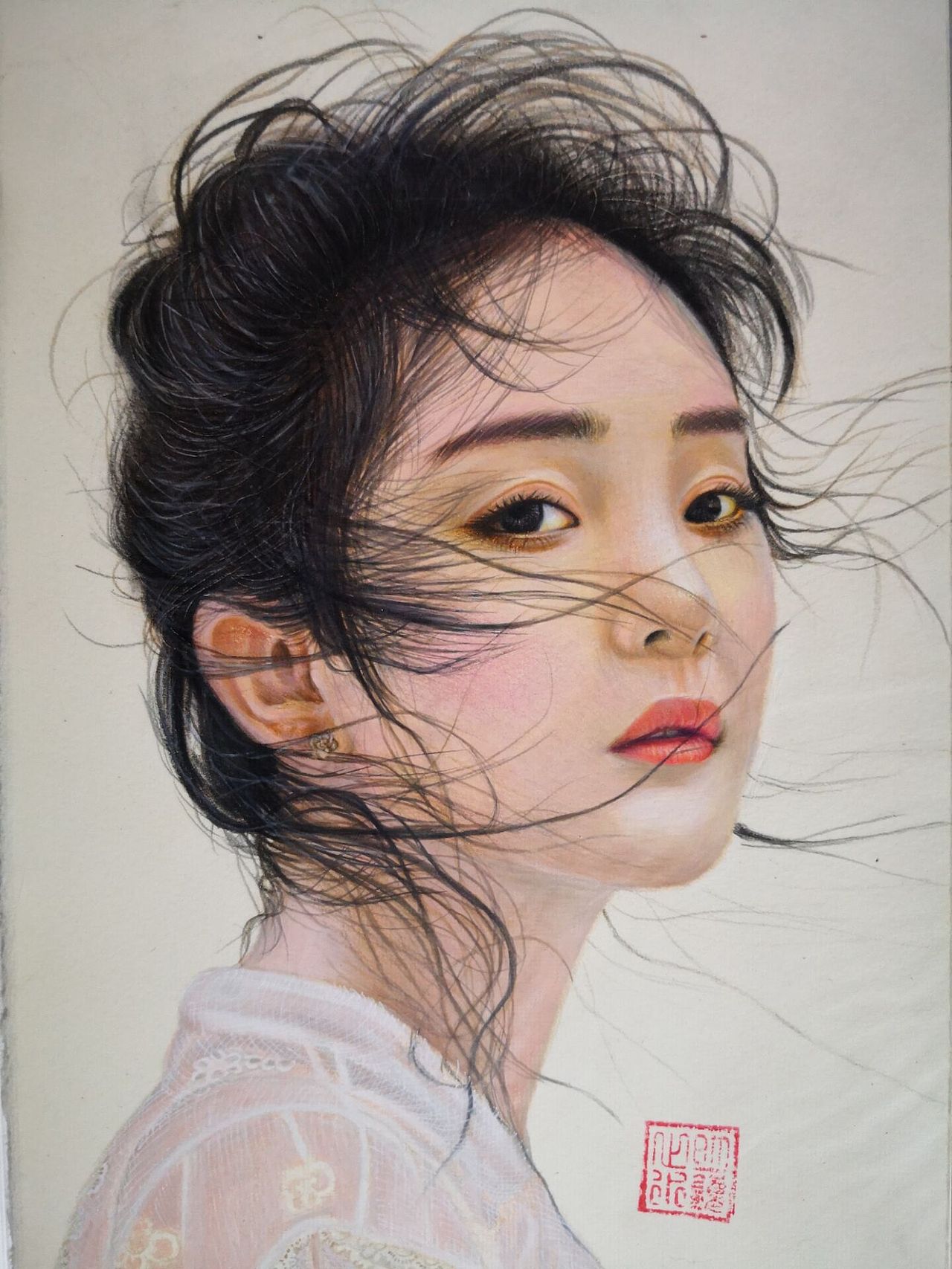 超写实-彩铅手绘-《杨幂》