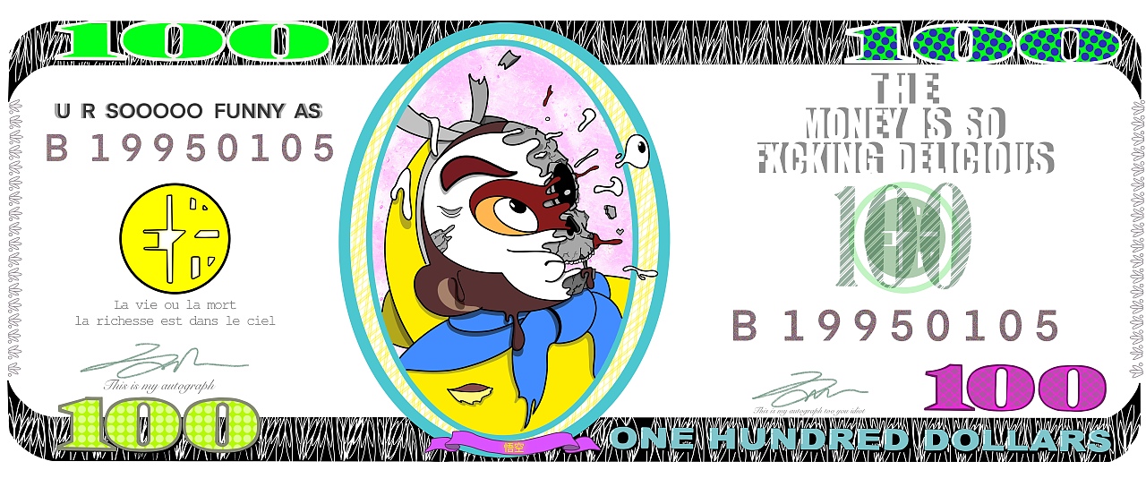 钞票系列（图ZMjg1NDAwNDk2） - 新锐潮流插画 - 站酷设计师凯瑞Liu原创素材 - 站酷ZCOOL