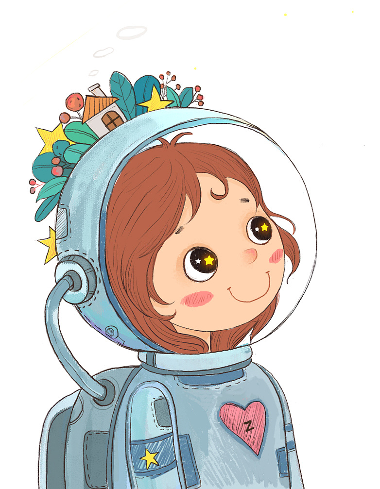 儿童插画—小小宇航员
