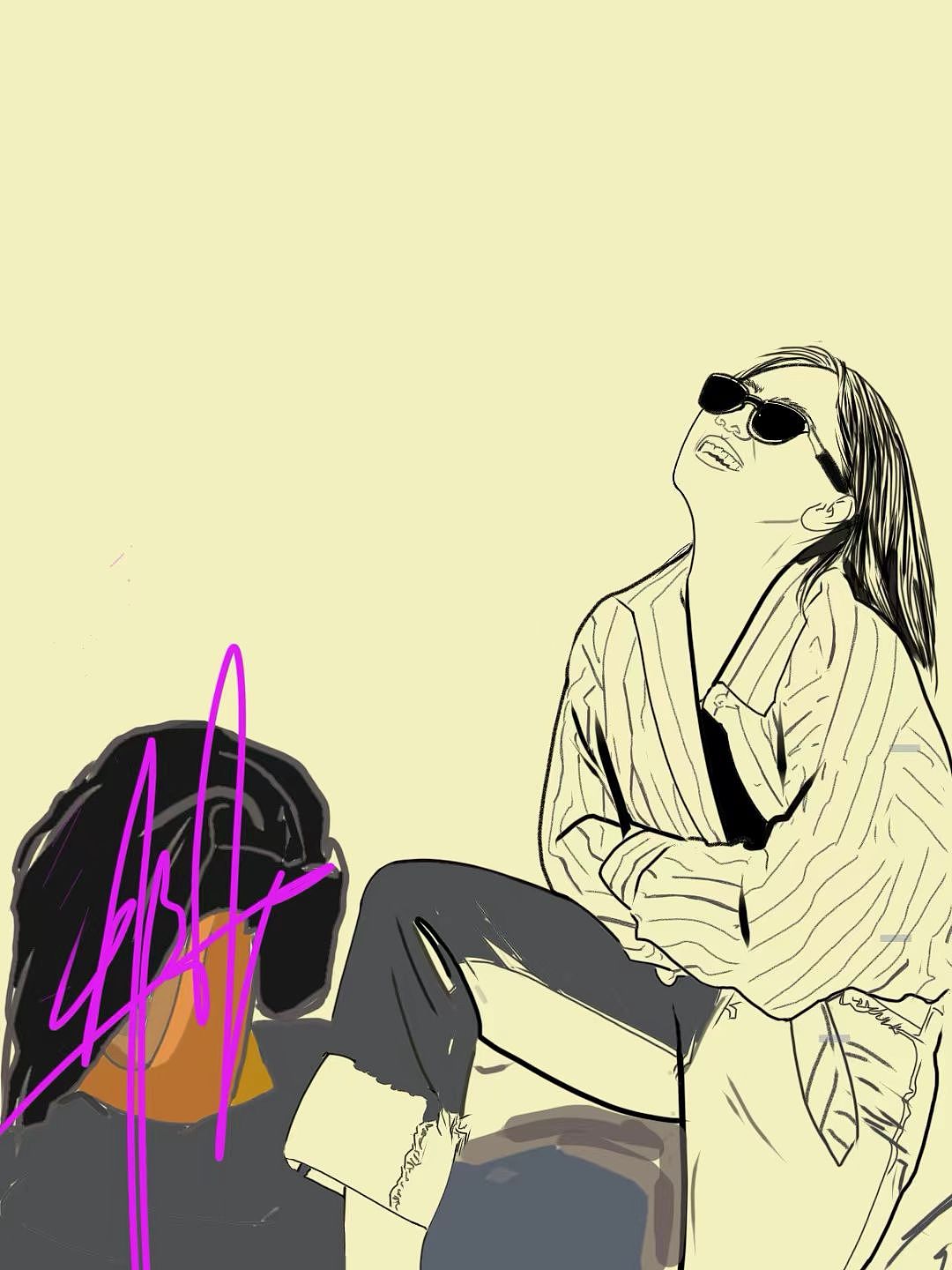 与自己和解（图ZMzc1ODQyMzI0） - 其他平面 - 站酷设计师黑白线条画原创素材 - 站酷ZCOOL