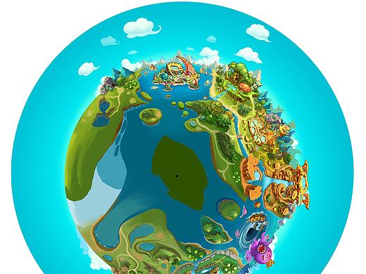 2013年游戏场景原画-世界地图