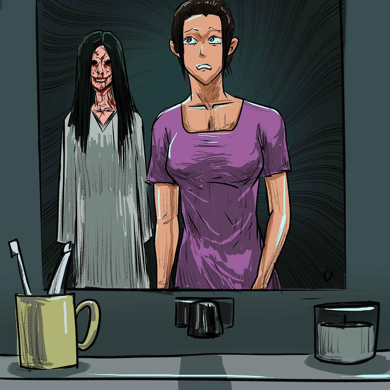 恐怖漫画 女鬼整容液（图ZNTAxMjIyNTY=） - 中/长篇漫画 - 站酷设计师昊昊HOWHOW原创素材 - 站酷ZCOOL