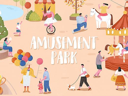 游乐场插画