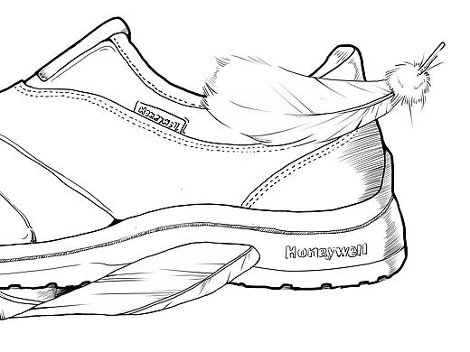 honeywell 鞋子插画