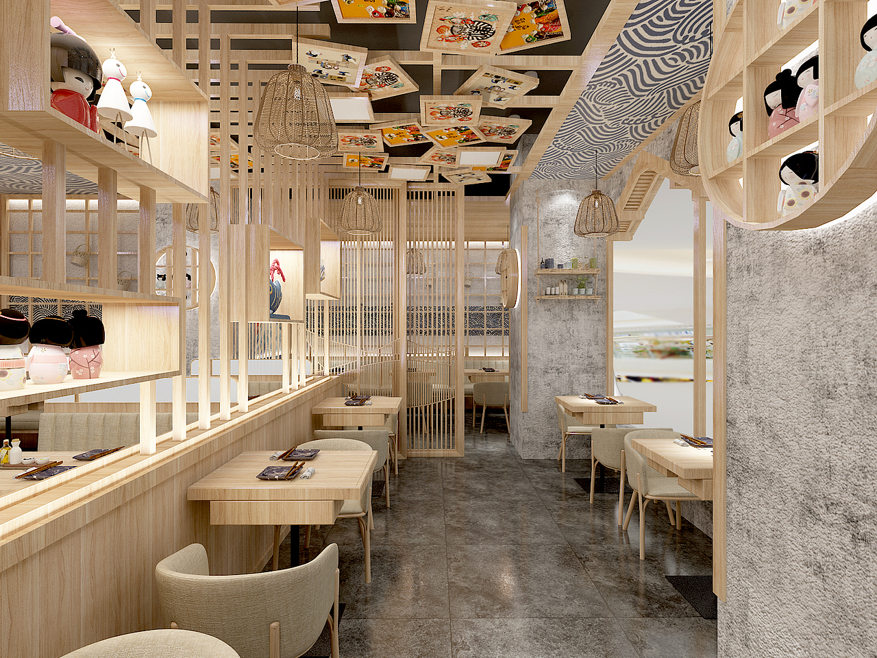 【再作/空间设计】北京"尚水长廊"日料店（图ZMTg5NTE5MjI0） - 家装设计 - 站酷设计师再作餐饮品牌设计原创素材 - 站酷ZCOOL