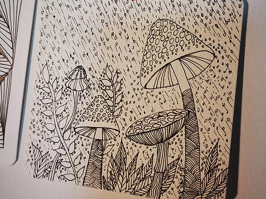 练习线条 琢磨一副下雨天的小画