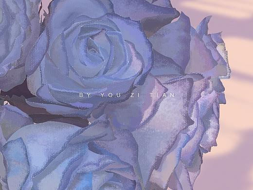 藍色玫瑰（個人主頁-ZNTU3NTM0NDg=） - 繪畫 - 站酷設計師123柚子甜原創(chuàng)素材 - 站酷ZCOOL