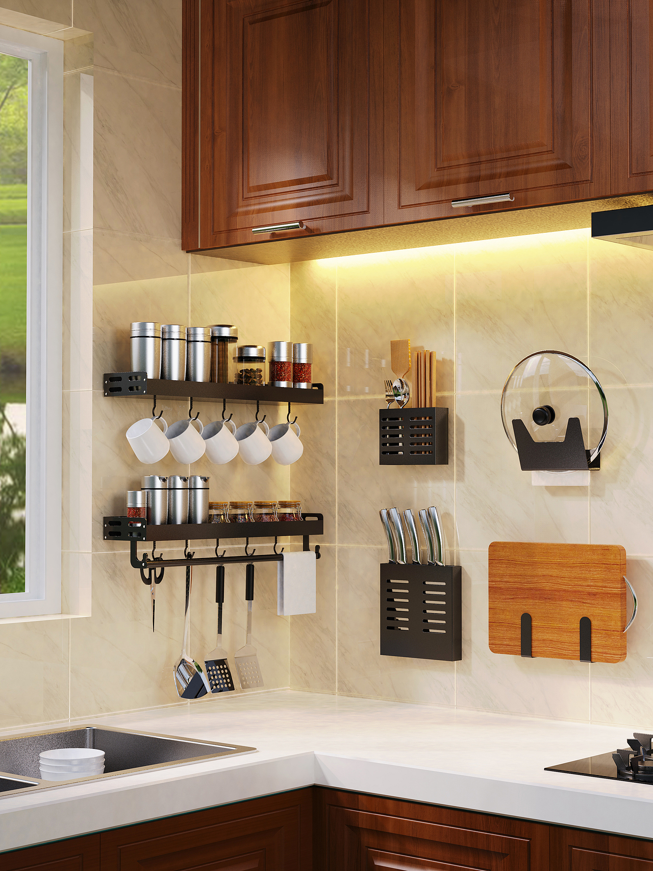 Keyshot渲染—厨房场景搭建、厨房置物收纳架