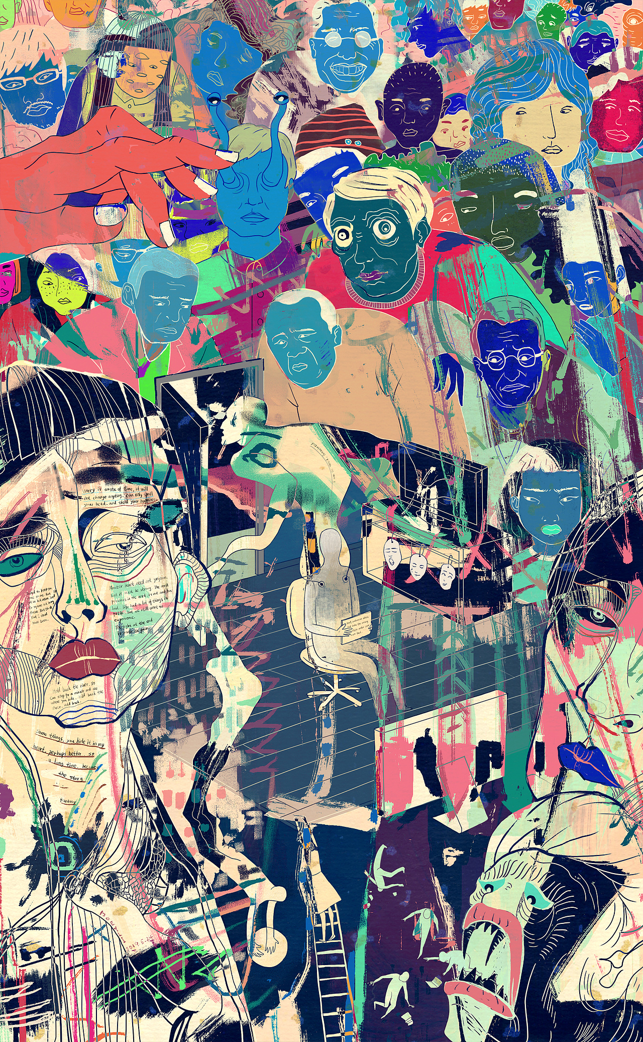 系列作品《放》（图ZMTY0MzY5NTg0） - 新锐潮流插画 - 站酷设计师简静09原创素材 - 站酷ZCOOL