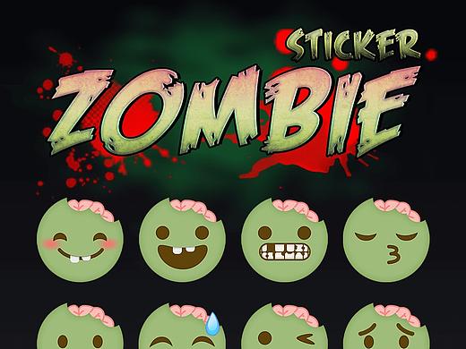 Zombie Emoji 表情（个人主页-ZNDg4Nzg0NTY=） - 网络表情 - 站酷设计师走小碎步的猫原创素材 - 站酷ZCOOL