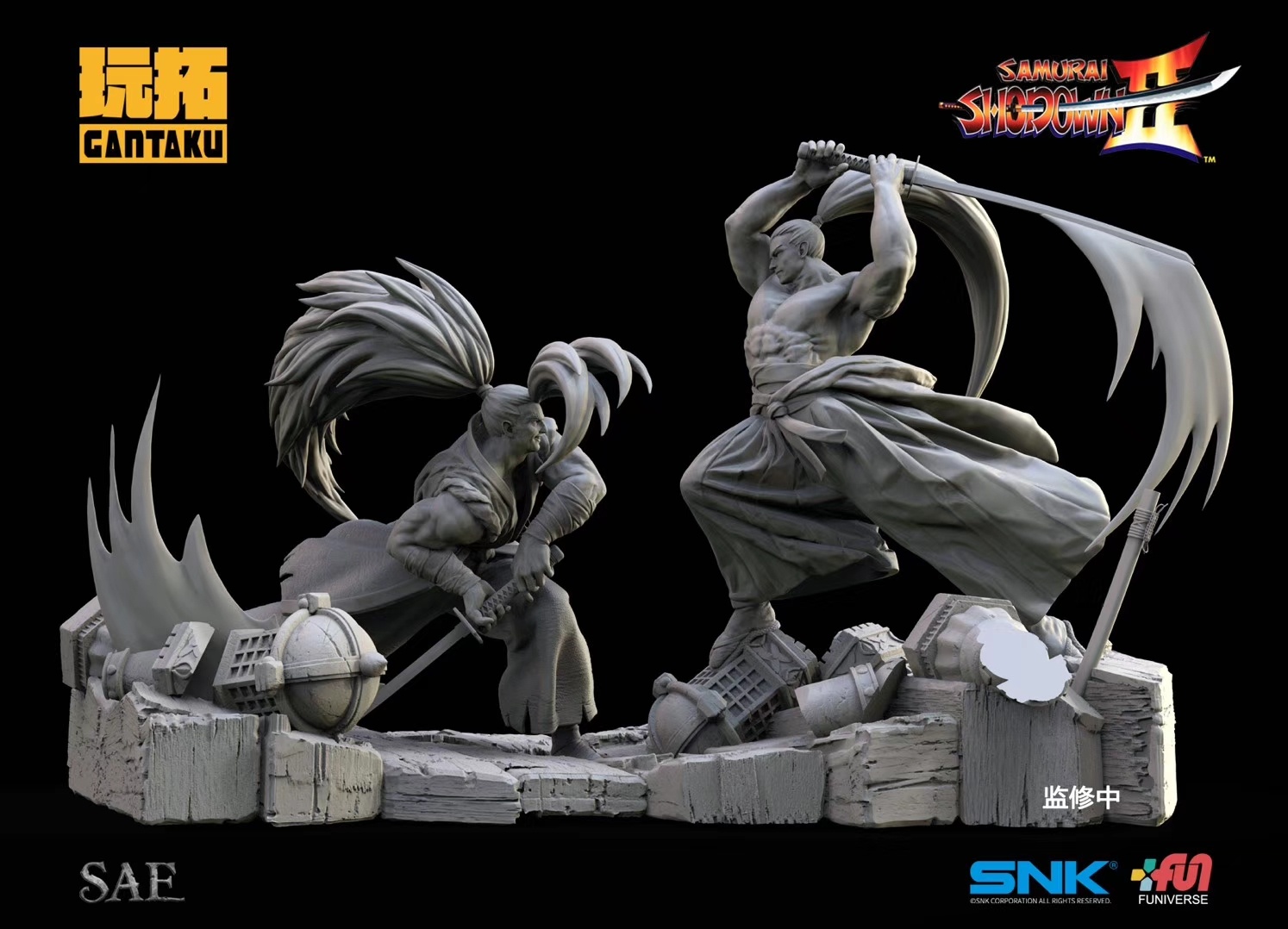 玩拓gantaku 侍魂2 霸王丸vs牙神幻十郎 1/8 雕像|手工艺|手办/原型