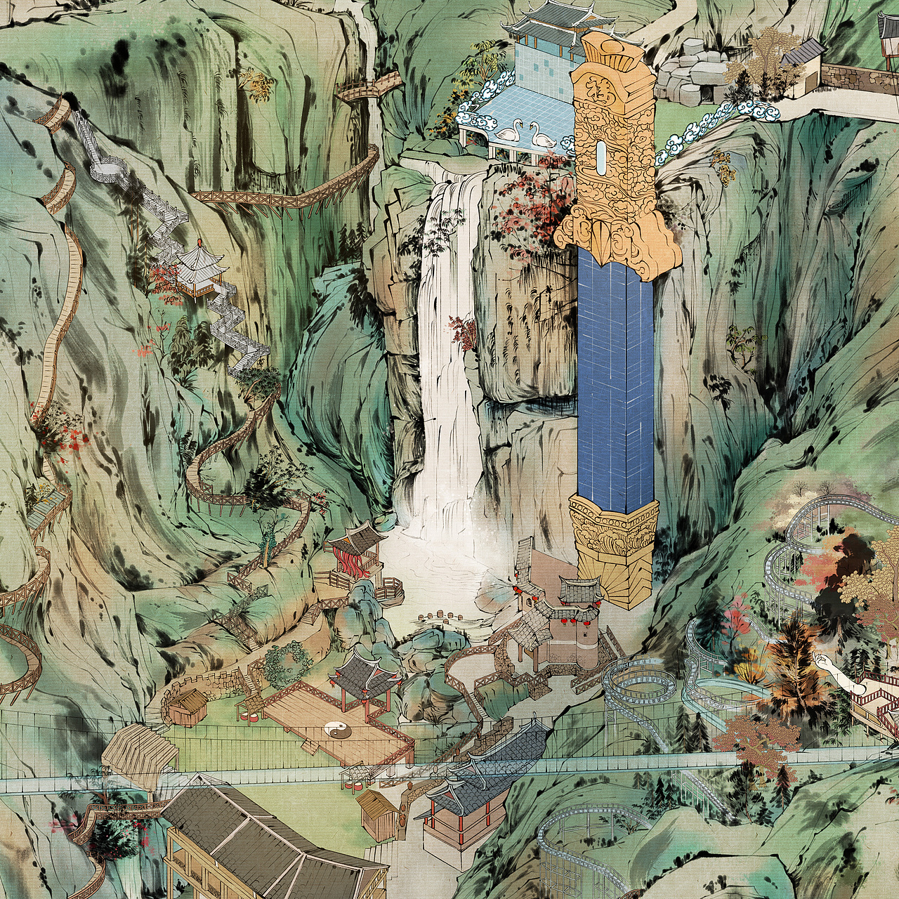 侠天下水墨地图