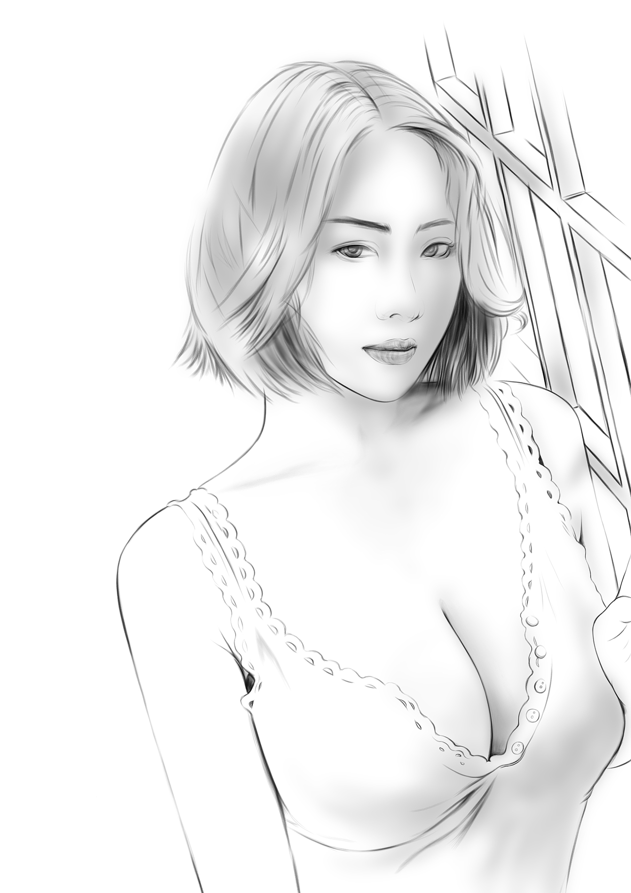 2017--我画的小美女 / 窗前的小美人(图ZOTQ4OTM3NDg=) - 创作习作 - 站酷设计师yanggtaoo523原创素材 - 站酷ZCOOL