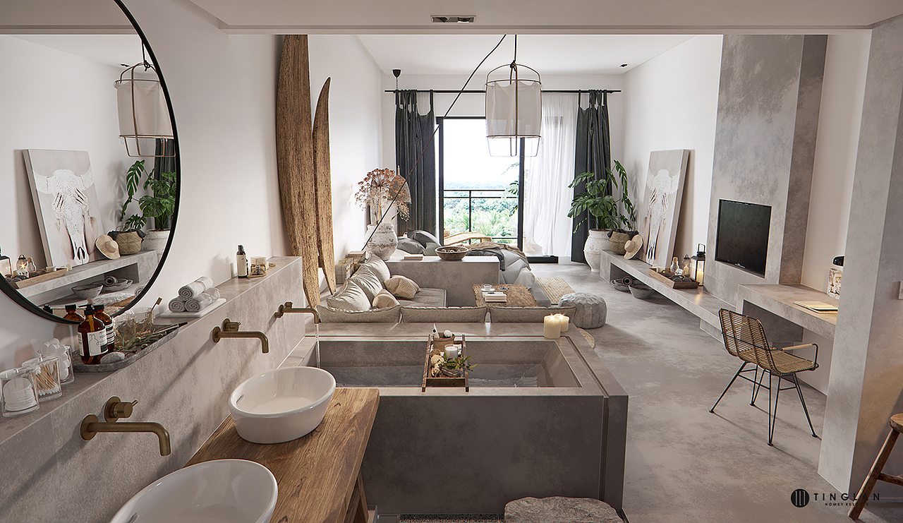 安然若宿---汀澜度假公寓（图ZMTA2OTE4MzE2） - 家装设计 - 站酷设计师一僧原创素材 - 站酷ZCOOL