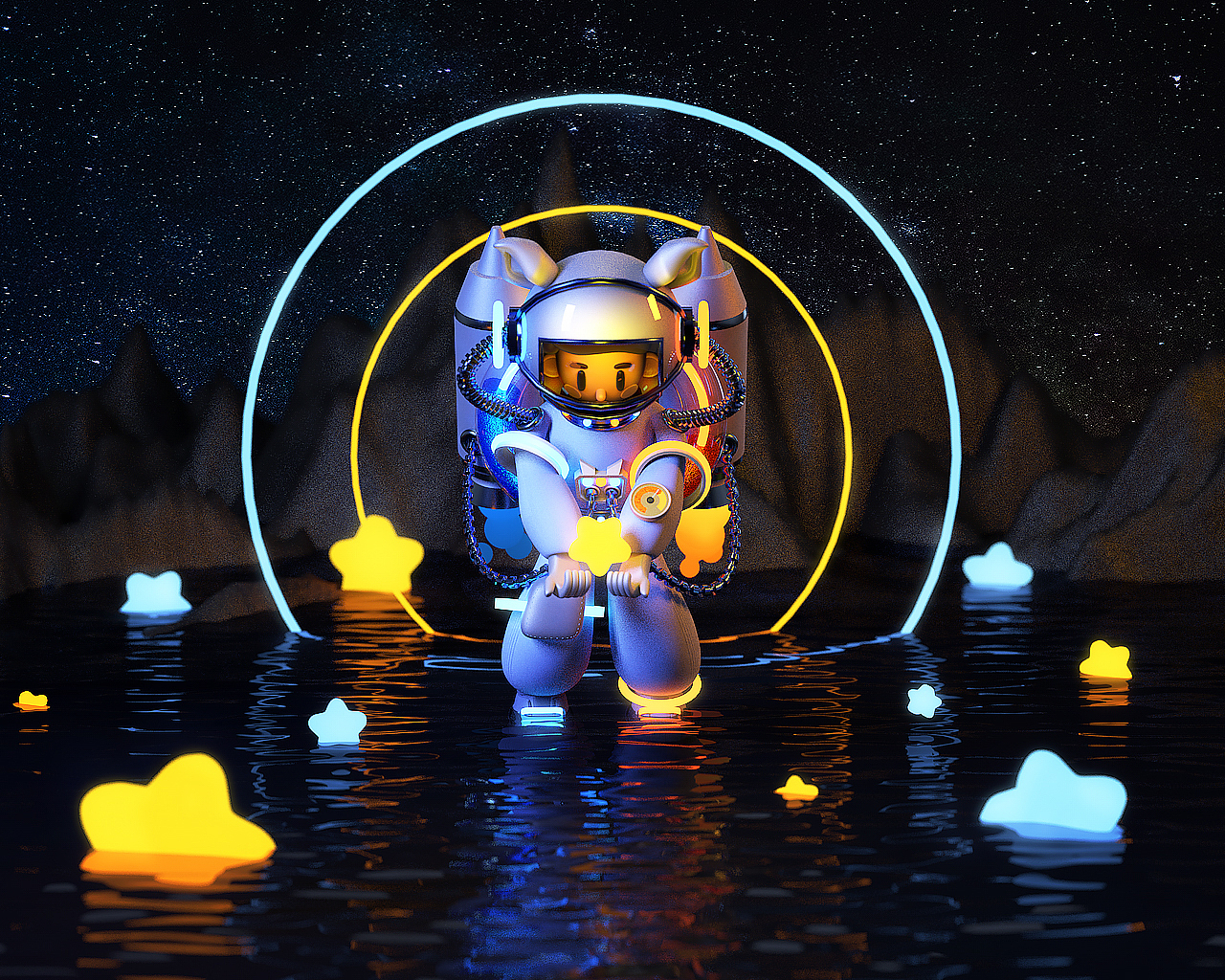 在梦里,星星从天空流进了古榕群的河水中。
我激动地从树上跳进河里,在河里蹚来蹚去,寻找着最好看的那一颗,想要带回去给奶奶。<br><br>可是当梦醒来,河里的星星仿佛全部倒流回天空,手里的星星也消失不见。<br>只听见远处奶奶叫着我的名字,以及在榕树上傻坐的我。<br><br>回去的路上,我向奶奶激动地描绘起我给她从河里捞起来的那些星星,奶奶笑着,拉着我的手直夸我。<br>我心里默默萌发了一个愿望:我要带上我的捕虫网,还有激光枪,变成宇航员飞上太空,去捉一堆好看的星星回来。
