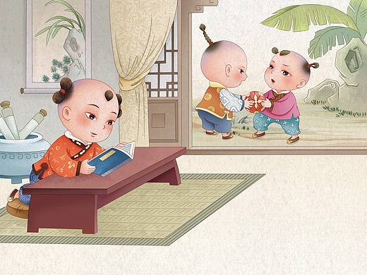 三字经——儿童居多插画-儿童插画14152241年前2017年——四大名著