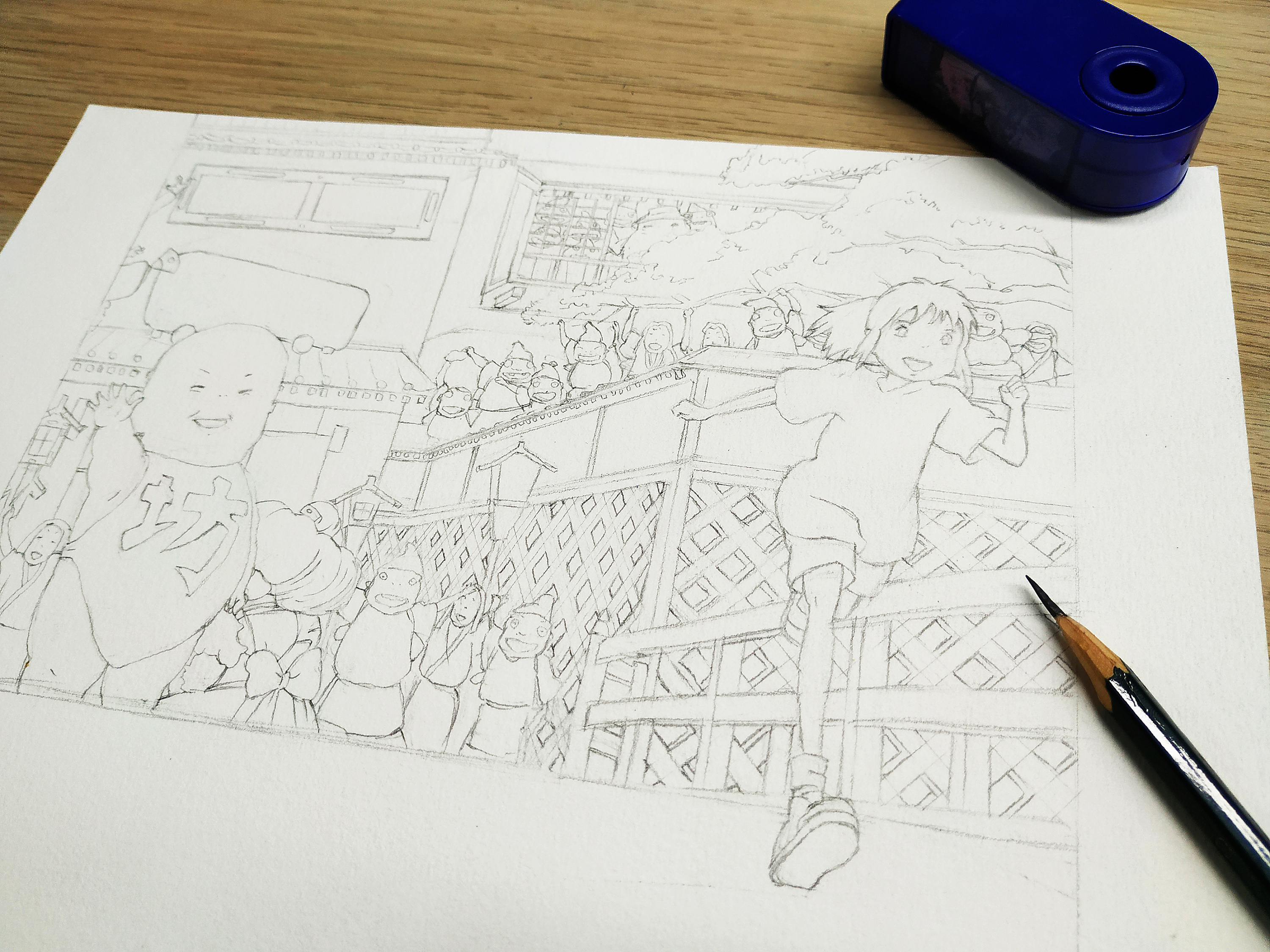 钢笔淡彩临摹宫崎骏作品|动漫|动画片|teresawanwan - 临摹作品