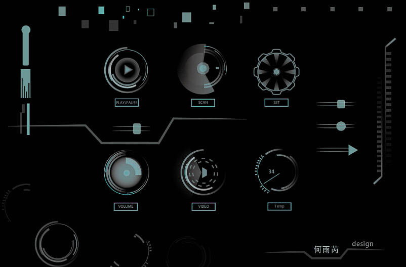 原创一组未来科技感剪影图标|ui|图标|偏执怪人248 - 原创作品 - 站酷